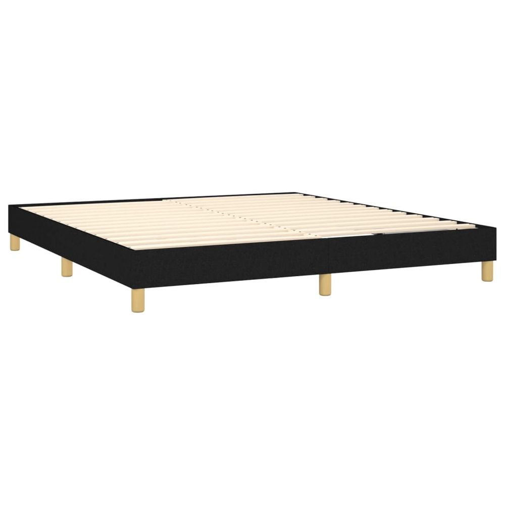 Bed Frame Black 180x200 cm vidaXL Super King Fabric - Super King Size from vidaXL