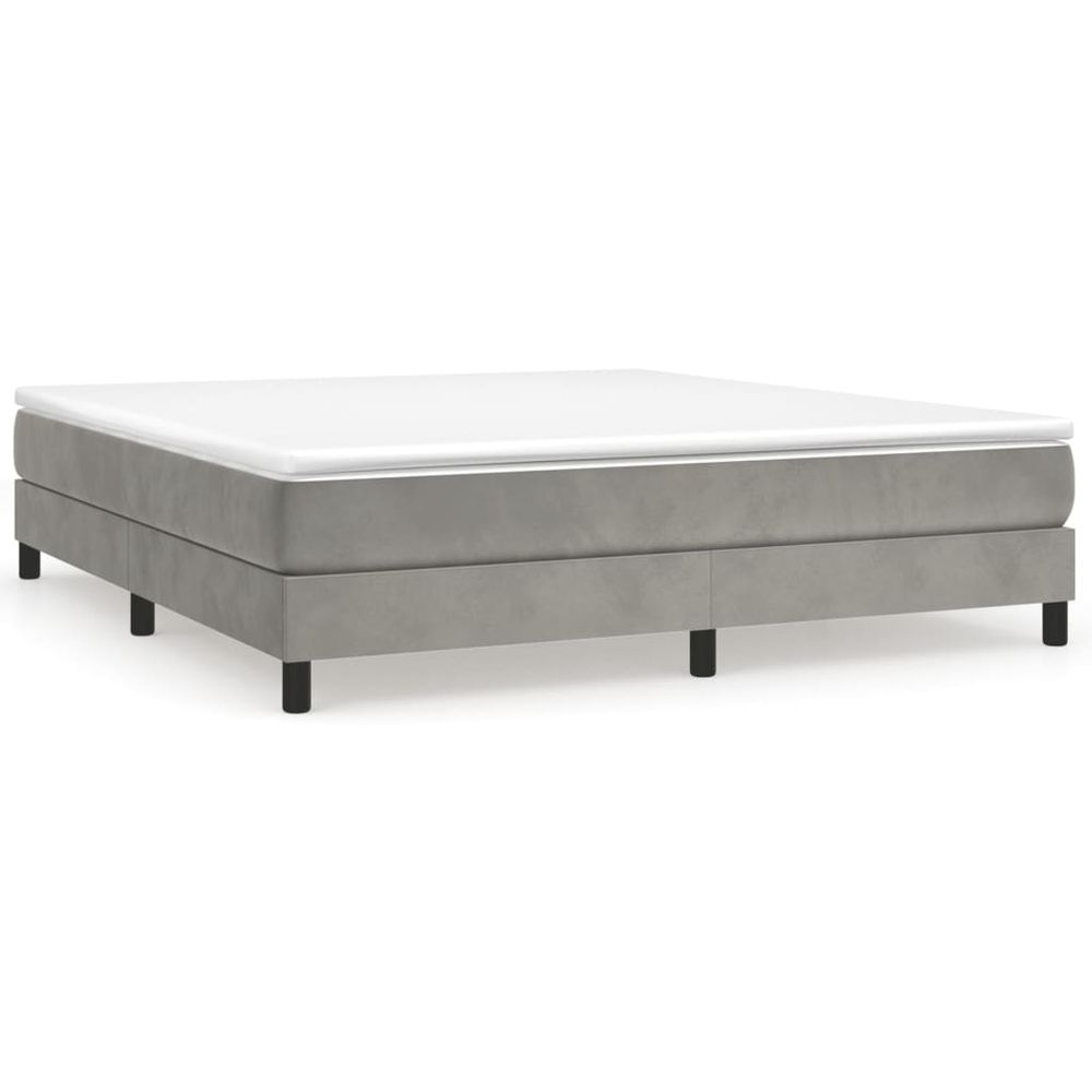 Bed Frame Light Grey 180x200cm vidaXL Super King Velvet - Super King Size from vidaXL