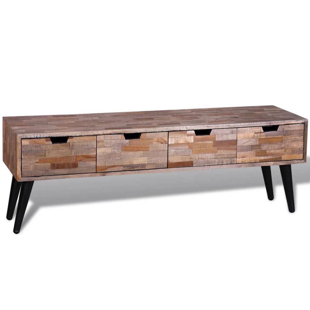 Console TV Cabinet with 4 Drawers vidaXL Reclaimed Teak - TV Unit from vidaXL