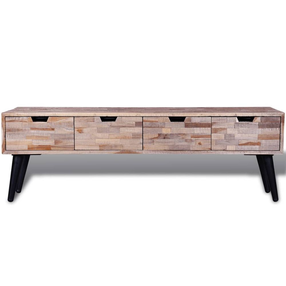 Console TV Cabinet with 4 Drawers vidaXL Reclaimed Teak - TV Unit from vidaXL