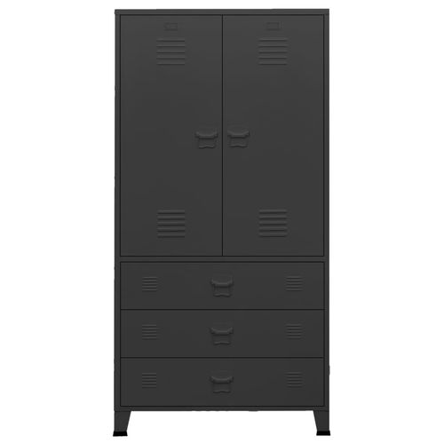 vidaXL Industrial Wardrobe Black 90x50x180 cm Metal - Wardrobe from vidaXL