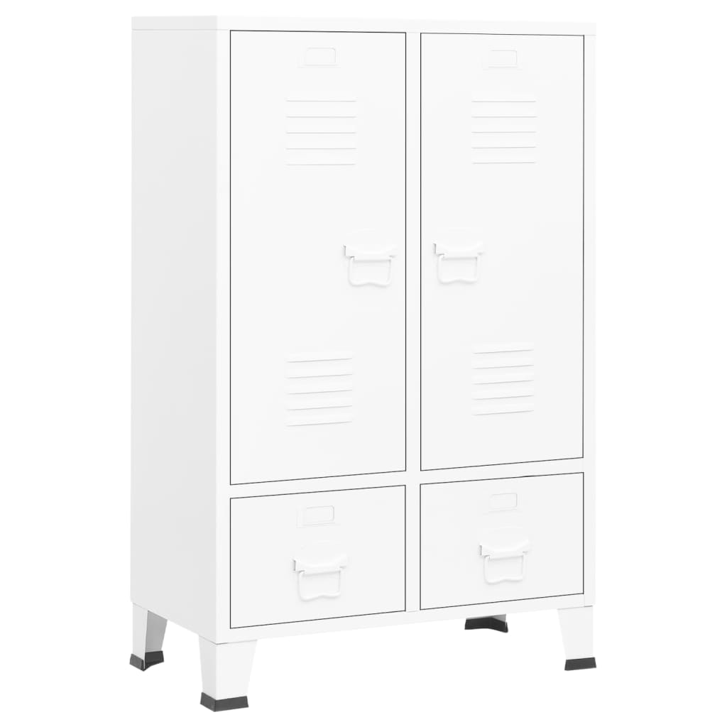 vidaXL Industrial Wardrobe White 67x35x107 cm Steel - Wardrobe from vidaXL