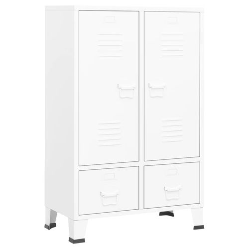 vidaXL Industrial Wardrobe White 67x35x107 cm Steel - Wardrobe from vidaXL