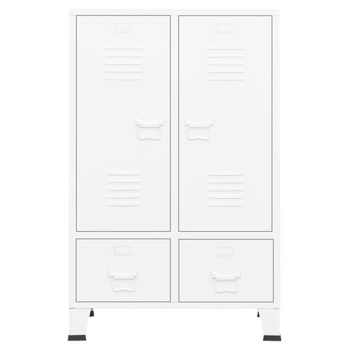 vidaXL Industrial Wardrobe White 67x35x107 cm Steel - Wardrobe from vidaXL