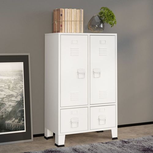 vidaXL Industrial Wardrobe White 67x35x107 cm Steel - Wardrobe from vidaXL
