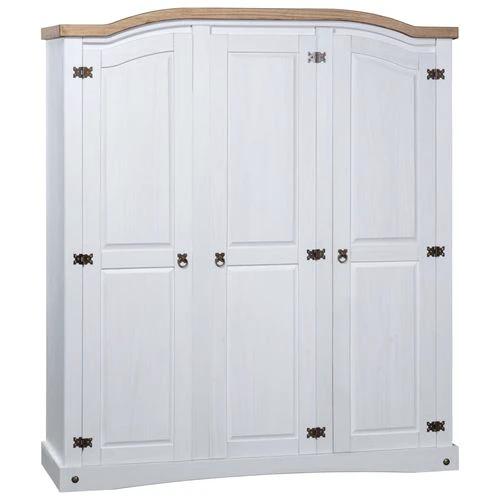 vidaXL Wardrobe Mexican Pine Corona Range 3 Doors Grey by vidaXL