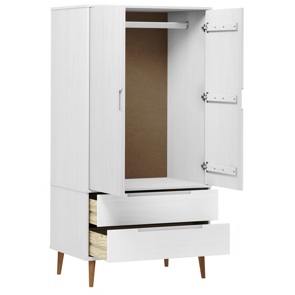 vidaXL Wardrobe MOLDE Brown 90x55x175 cm Solid Wood Pine - Wardrobe from vidaXL
