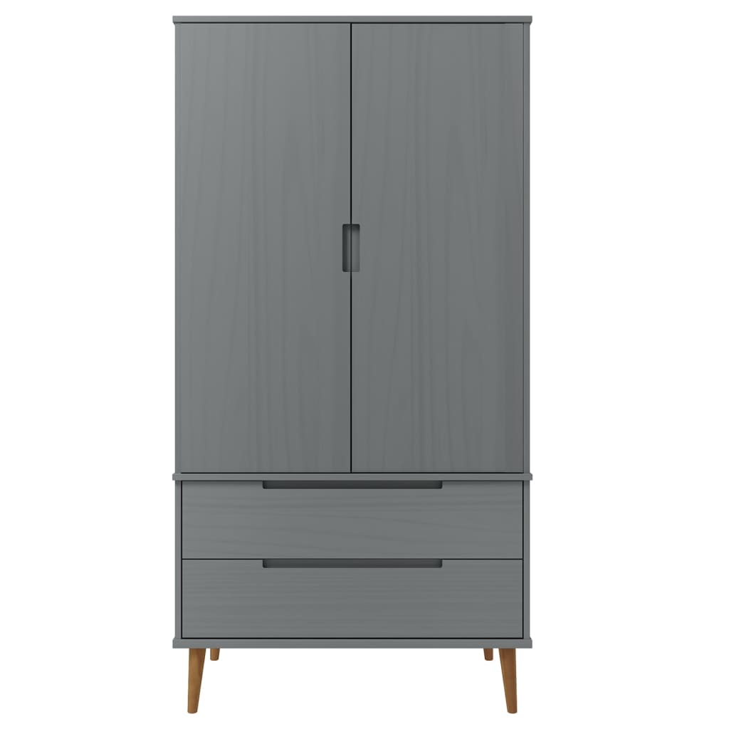 vidaXL Wardrobe MOLDE Brown 90x55x175 cm Solid Wood Pine - Wardrobe from vidaXL