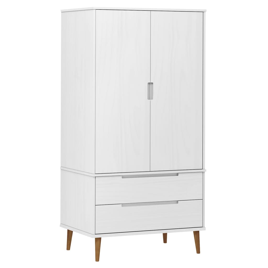 vidaXL Wardrobe MOLDE Brown 90x55x175 cm Solid Wood Pine - Wardrobe from vidaXL