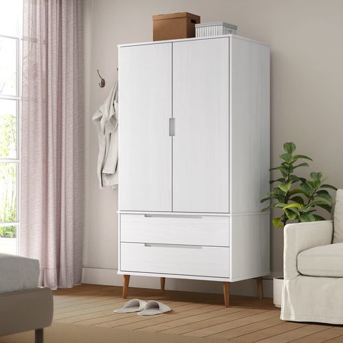 vidaXL Wardrobe MOLDE Brown 90x55x175 cm Solid Wood Pine - Wardrobe from vidaXL