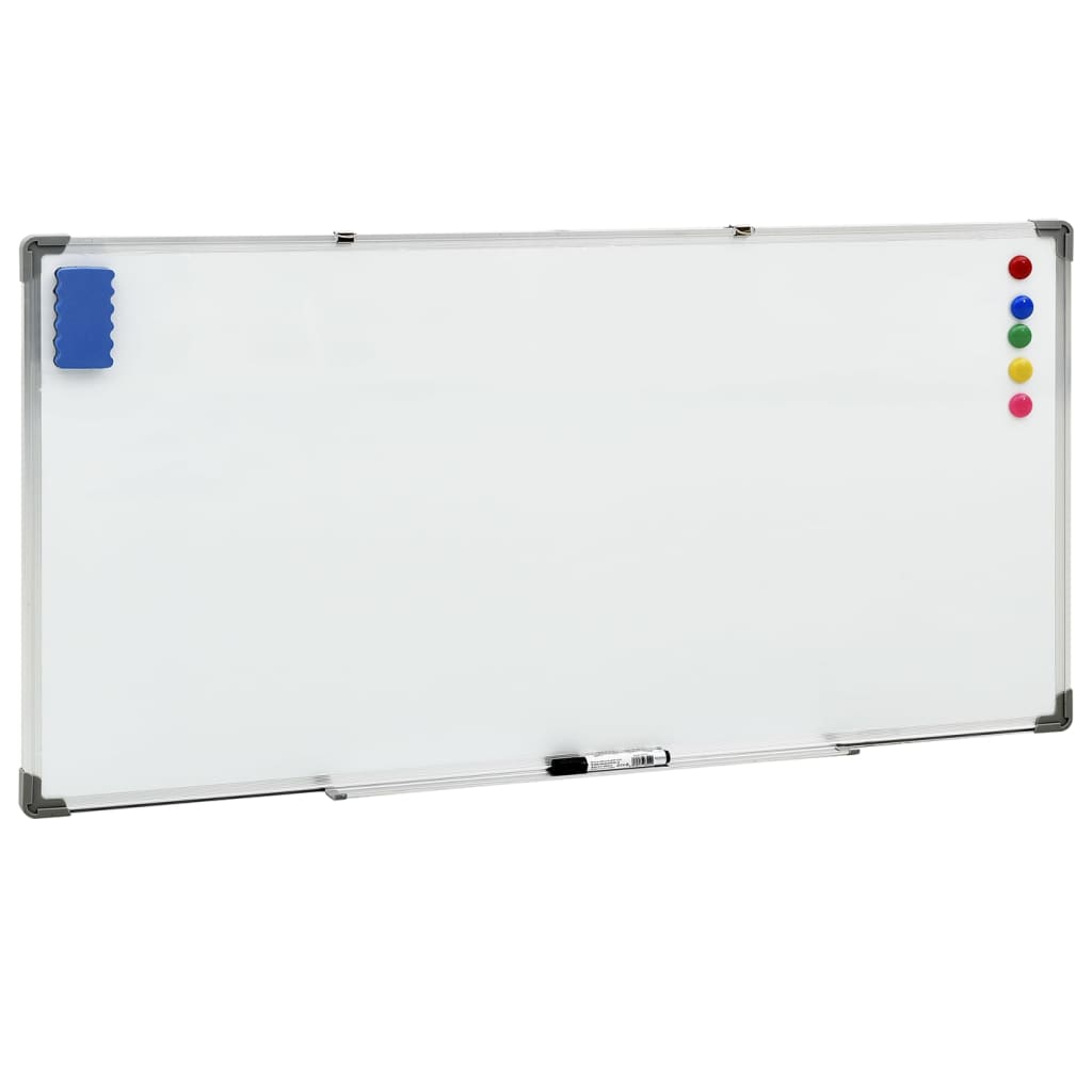 vidaXL Magnetic Whiteboard White 110x60 cm Steel - Whiteboard from vidaXL