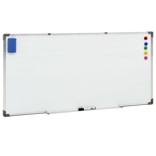 vidaXL Magnetic Whiteboard White 110x60 cm Steel - Whiteboard from vidaXL