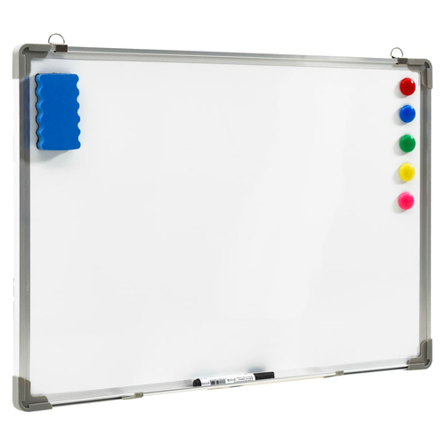 vidaXL Magnetic Whiteboard White 110x60 cm Steel - Whiteboard from vidaXL