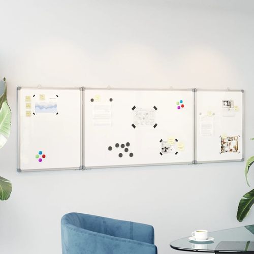 vidaXL Magnetic Whiteboard Foldable 160x40x1.7 cm Aluminium - Whiteboard from vidaXL