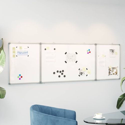 vidaXL Magnetic Whiteboard Foldable 160x40x1.7 cm Aluminium - Whiteboard from vidaXL