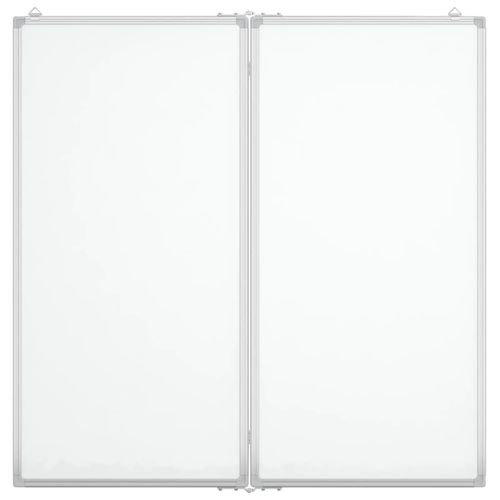 vidaXL Magnetic Whiteboard Foldable 80x80x1.7 cm Aluminium - Whiteboard from vidaXL
