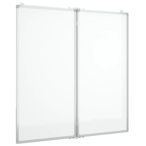 vidaXL Magnetic Whiteboard Foldable 80x80x1.7 cm Aluminium - Whiteboard from vidaXL