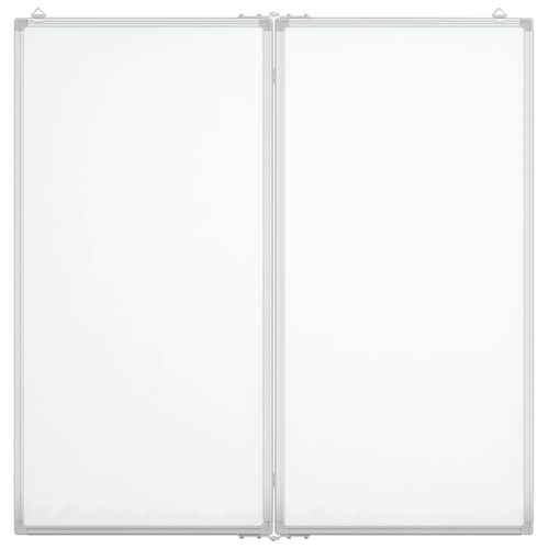 vidaXL Magnetic Whiteboard Foldable 80x80x1.7 cm Aluminium - Whiteboard from vidaXL