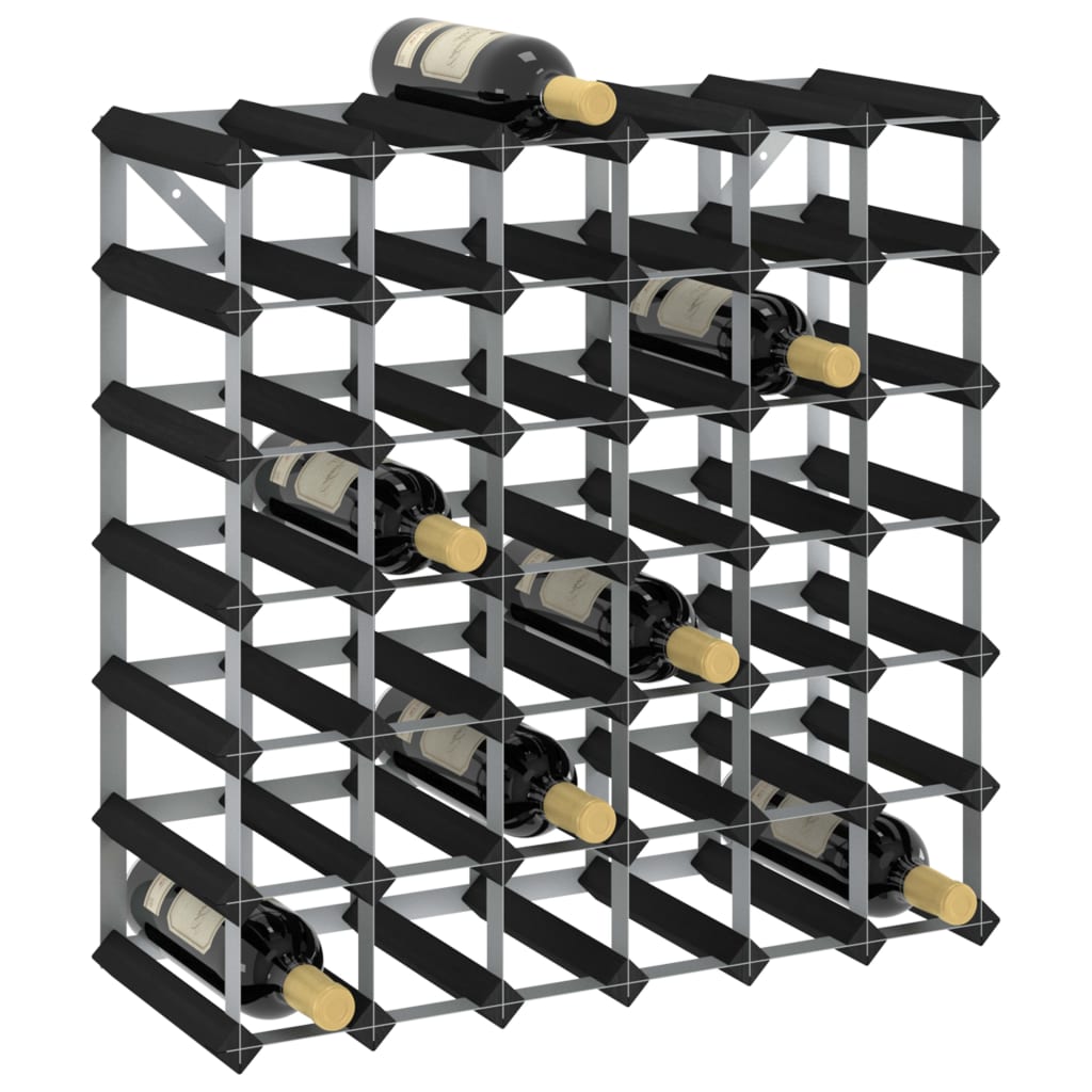 vidaXL Wine Rack for 12 Bottles Black Solid Pine Wood - Wine Rack from vidaXL