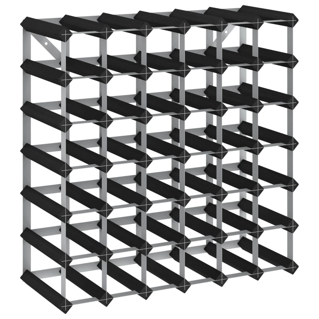 vidaXL Wine Rack for 12 Bottles Black Solid Pine Wood - Wine Rack from vidaXL
