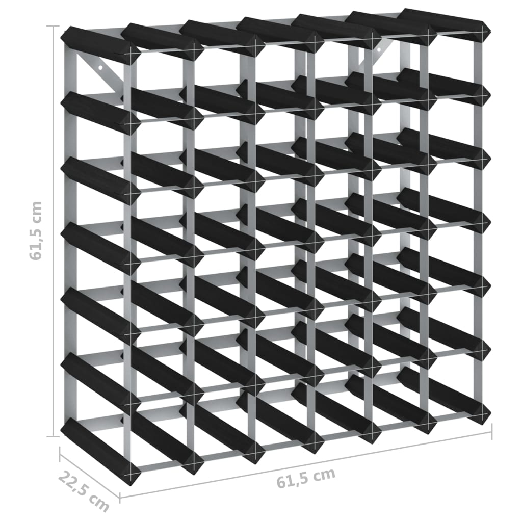 vidaXL Wine Rack for 12 Bottles Black Solid Pine Wood - Wine Rack from vidaXL