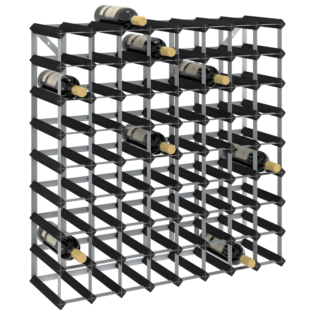 vidaXL Wine Rack for 12 Bottles Black Solid Pine Wood - Wine Rack from vidaXL