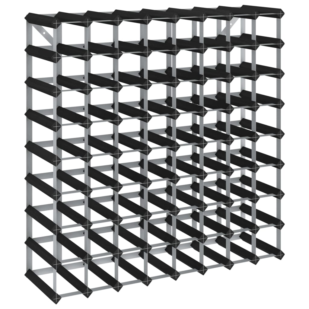 vidaXL Wine Rack for 12 Bottles Black Solid Pine Wood - Wine Rack from vidaXL