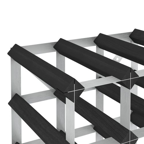 vidaXL Wine Rack for 12 Bottles Black Solid Pine Wood - Wine Rack from vidaXL