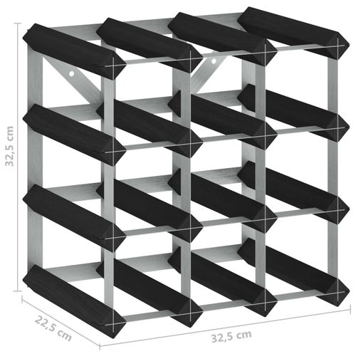 vidaXL Wine Rack for 12 Bottles Black Solid Pine Wood - Wine Rack from vidaXL