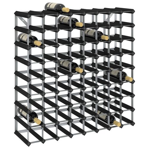 vidaXL Wine Rack for 12 Bottles Black Solid Pine Wood - Wine Rack from vidaXL