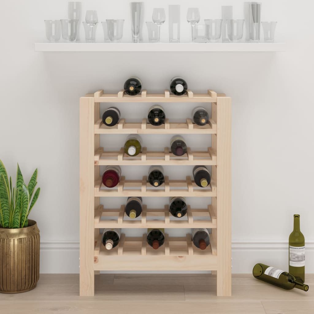 vidaXL Wine Rack 109.5x30x107.5 cm Solid Wood Pine - Wine Rack from vidaXL