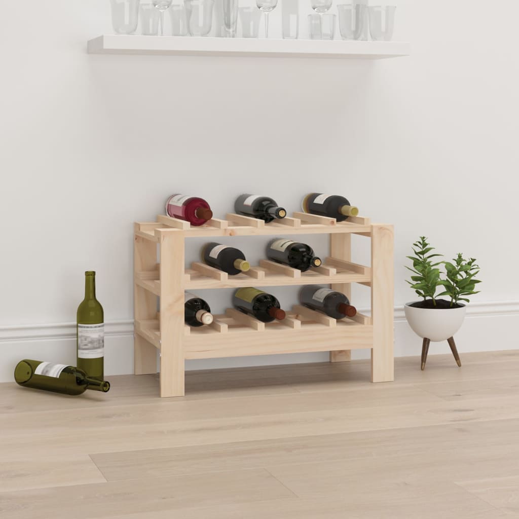 vidaXL Wine Rack 109.5x30x107.5 cm Solid Wood Pine - Wine Rack from vidaXL