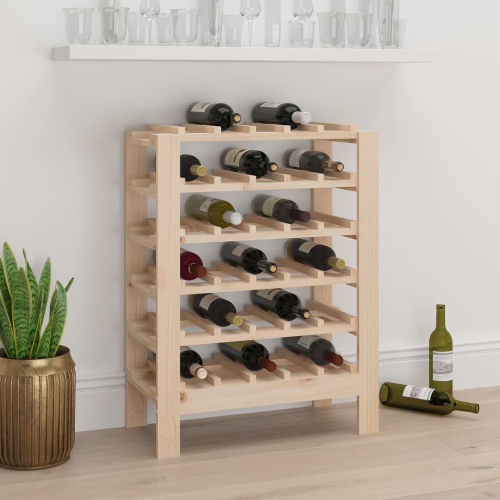 vidaXL Wine Rack 109.5x30x107.5 cm Solid Wood Pine - Wine Rack from vidaXL
