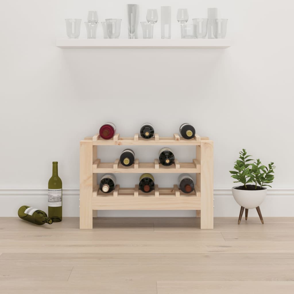vidaXL Wine Rack 109.5x30x107.5 cm Solid Wood Pine - Wine Rack from vidaXL