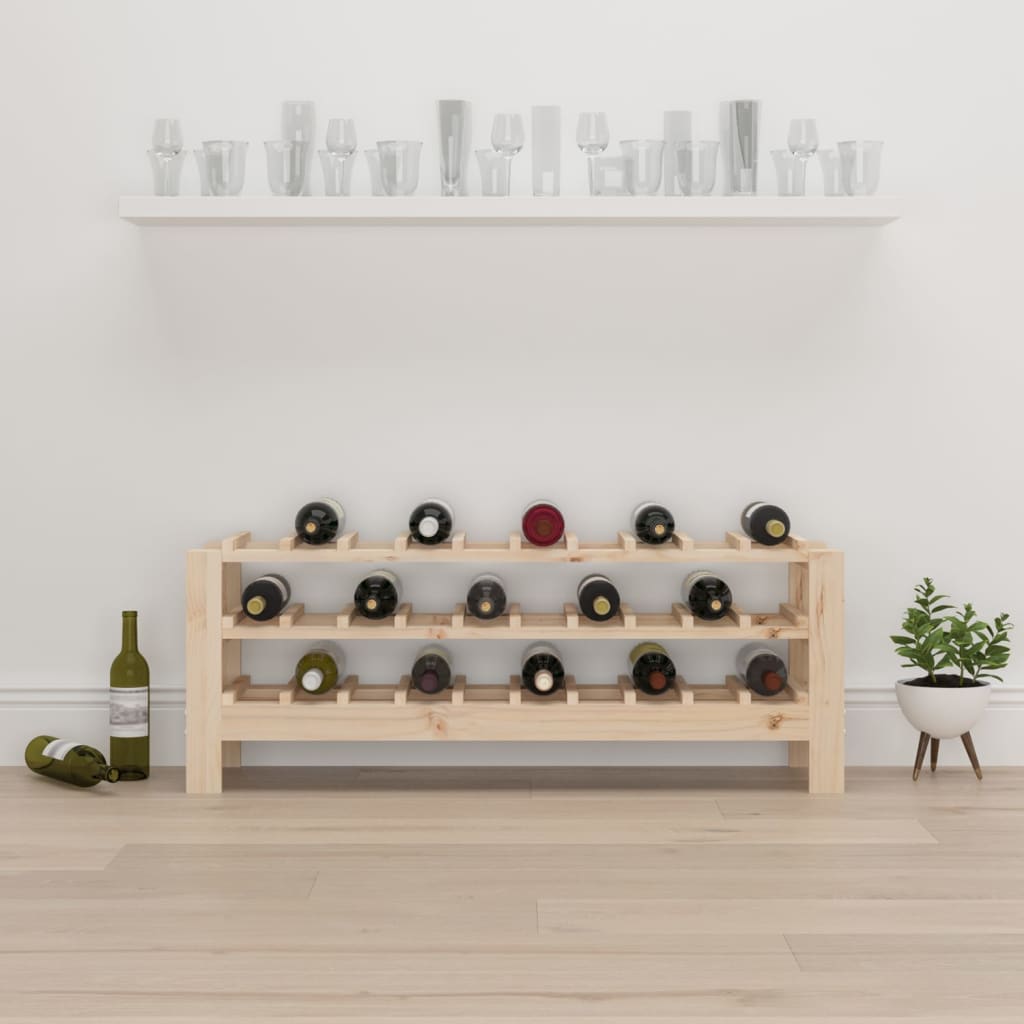 vidaXL Wine Rack 109.5x30x107.5 cm Solid Wood Pine - Wine Rack from vidaXL