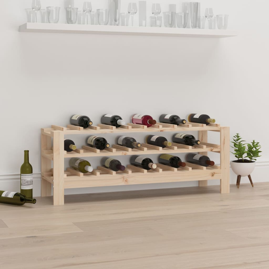 vidaXL Wine Rack 109.5x30x107.5 cm Solid Wood Pine - Wine Rack from vidaXL