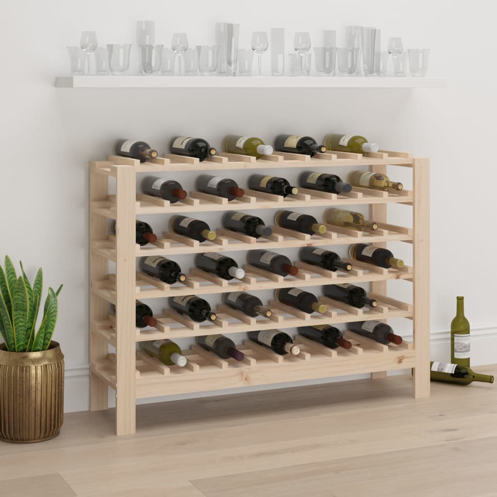 vidaXL Wine Rack 109.5x30x107.5 cm Solid Wood Pine - Wine Rack from vidaXL