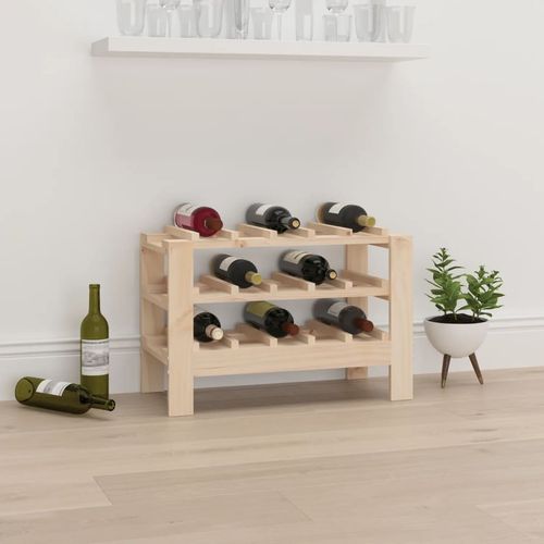 vidaXL Wine Rack 109.5x30x107.5 cm Solid Wood Pine - Wine Rack from vidaXL