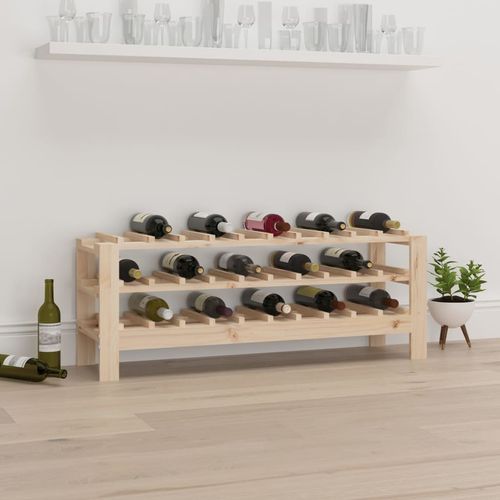 vidaXL Wine Rack 109.5x30x107.5 cm Solid Wood Pine - Wine Rack from vidaXL