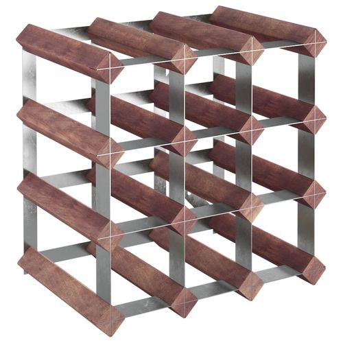 vidaXL Wine Rack for 12 Bottles Brown Solid Wood Pine - Wine Rack from vidaXL