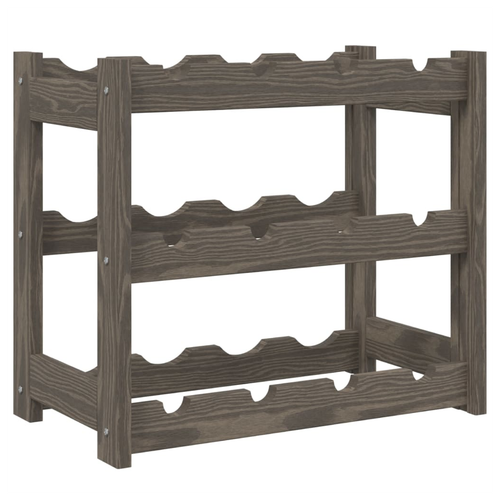 vidaXL Wine Rack for 12 Bottles Grey Solid Wood Pine - Wine Rack from vidaXL