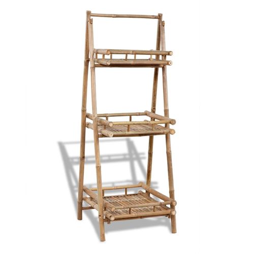 3-Tier Folding Bamboo Plant Rack - Wine Rack from vidaXL