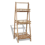 3-Tier Folding Bamboo Plant Rack - Wine Rack from vidaXL