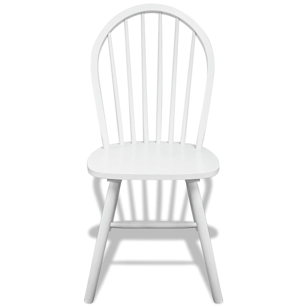 Dining Chairs 6 pcs vidaXL White Solid Rubber Wood - Wooden Chairs from vidaXL