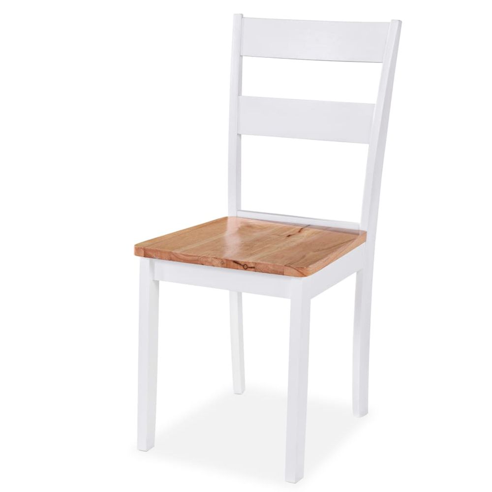 Dining Chairs 6 pcs vidaXL White Solid Rubber Wood - Wooden Chairs from vidaXL