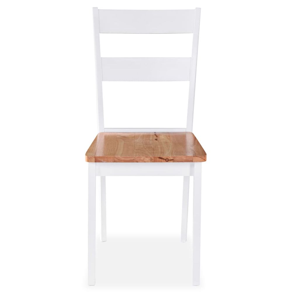 Dining Chairs 6 pcs vidaXL White Solid Rubber Wood - Wooden Chairs from vidaXL