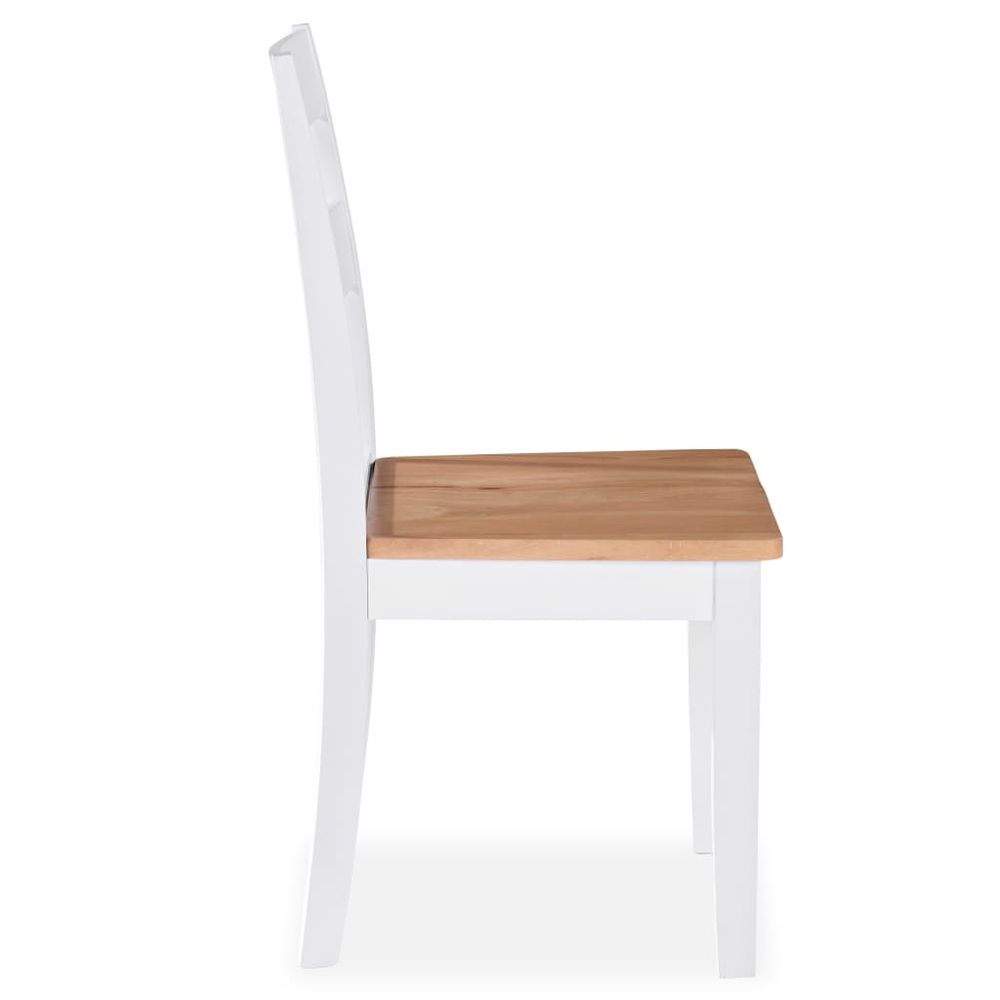 Dining Chairs 6 pcs vidaXL White Solid Rubber Wood - Wooden Chairs from vidaXL
