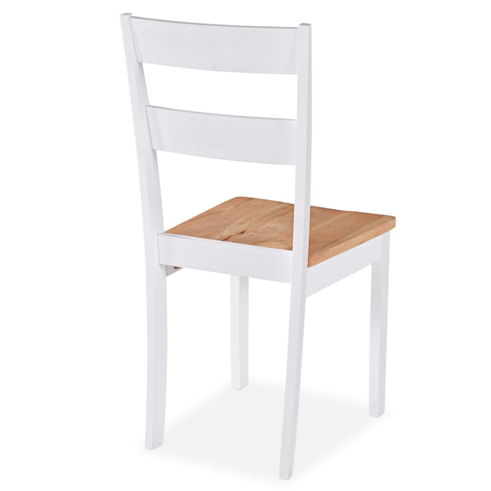 Dining Chairs 6 pcs vidaXL White Solid Rubber Wood - Wooden Chairs from vidaXL