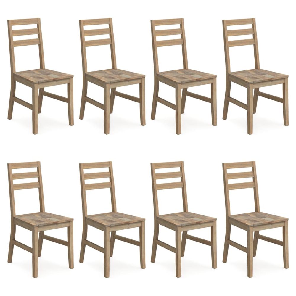 Dining Chairs 8 pcs vidaXL Solid Wood Acacia - Wooden Chairs from vidaXL