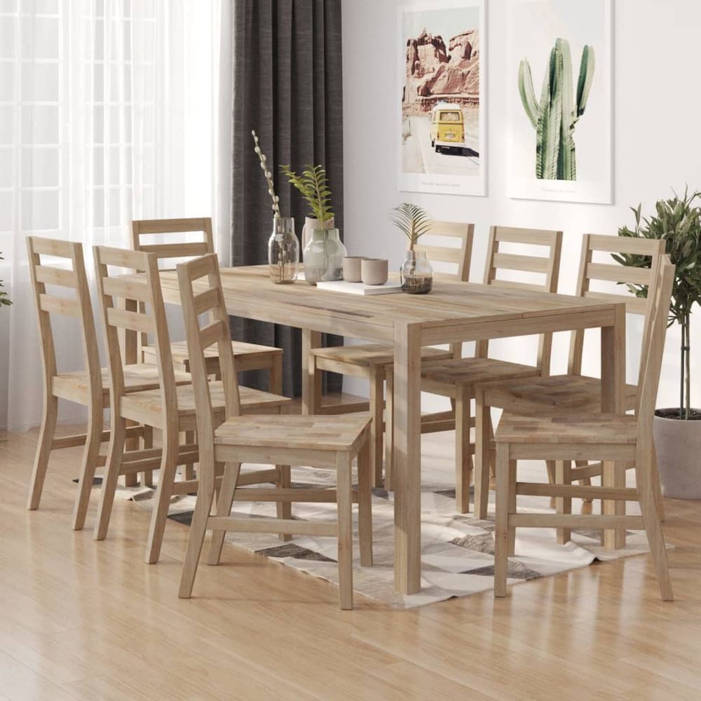 Dining Chairs 8 pcs vidaXL Solid Wood Acacia - Wooden Chairs from vidaXL